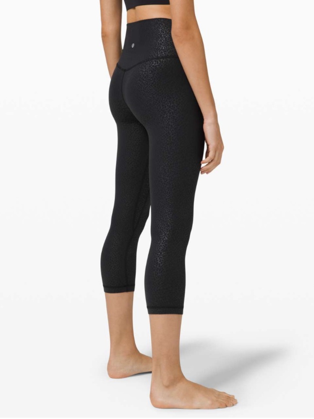 Lululemon Align Crop 21" Formulate Emboss Black Workour Gym Athleisure-4